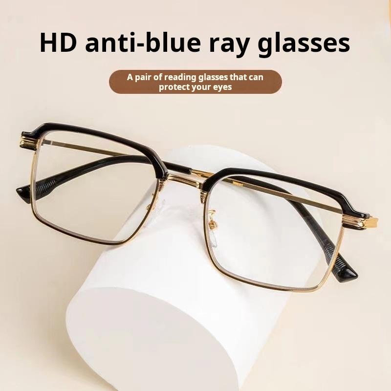 👓✨Ultra-Lightweight Titanium Semi-Rimless Automatic Focus Reading Glasses—Effectively blocks blue light to protect your eye health.